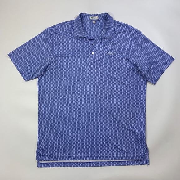 Peter Millar Shirt Mens L Large Blue Summer Comfort Sport Harlow Printed Jersey - Picture 2 of 11